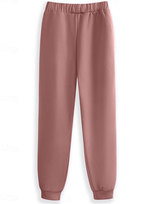 Letter printed fleece casual pants