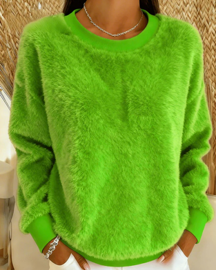 Solid Color Long-Sleeved Thick Sweatshirt