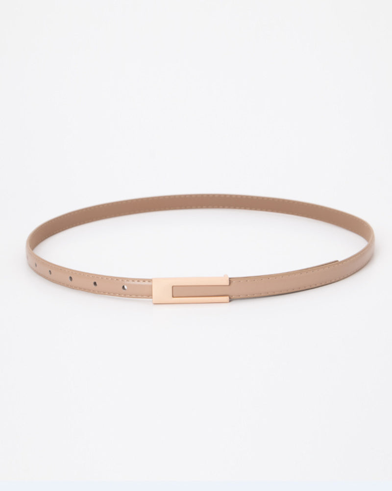 Simple retro solid color thin belt