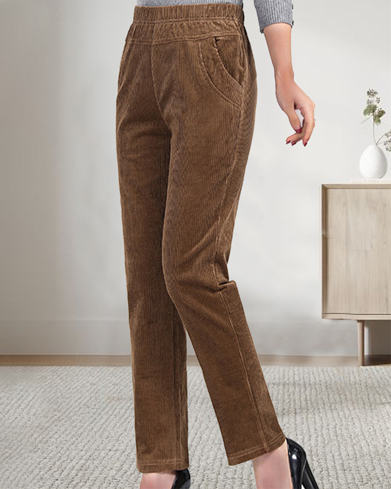 Solid color casual pocket pants