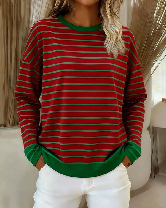Vintage Striped Loose Versatile Top