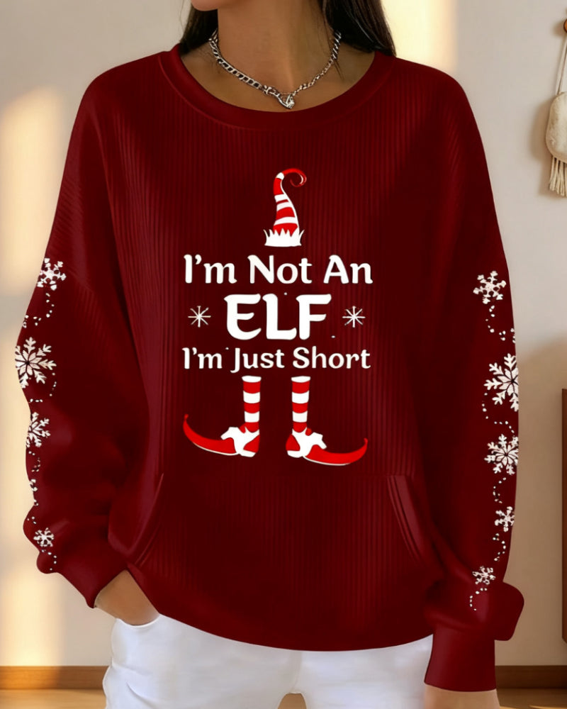 Christmas Shoe Print Round Neck Sweatshirt