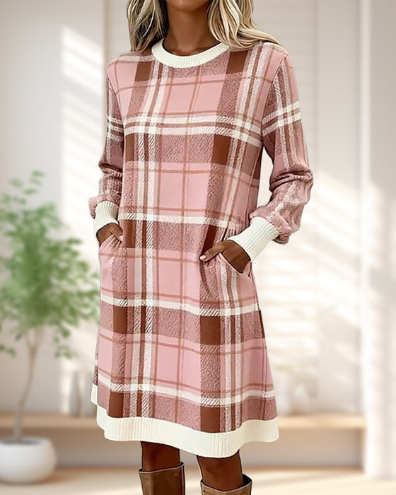 Youthful Temperamental Plaid Dress