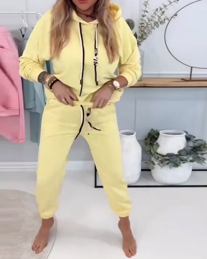 Street Style Sweatshirt Sports Two-Piece Suit