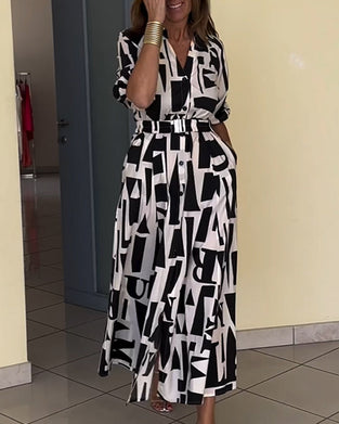 Geometric print loose dress