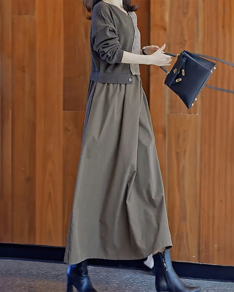 Women's Casual Midi Sweater Dress