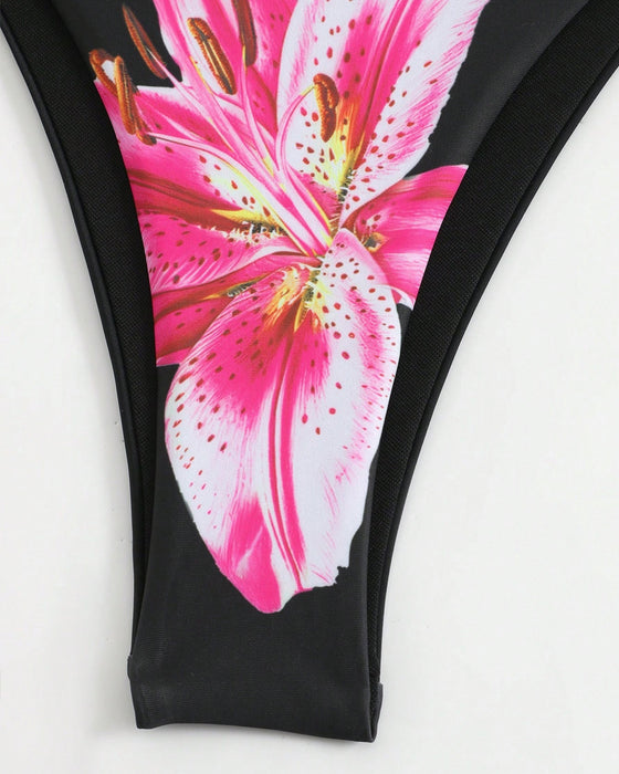 Sexy Printed Three-Piece Swimsuit