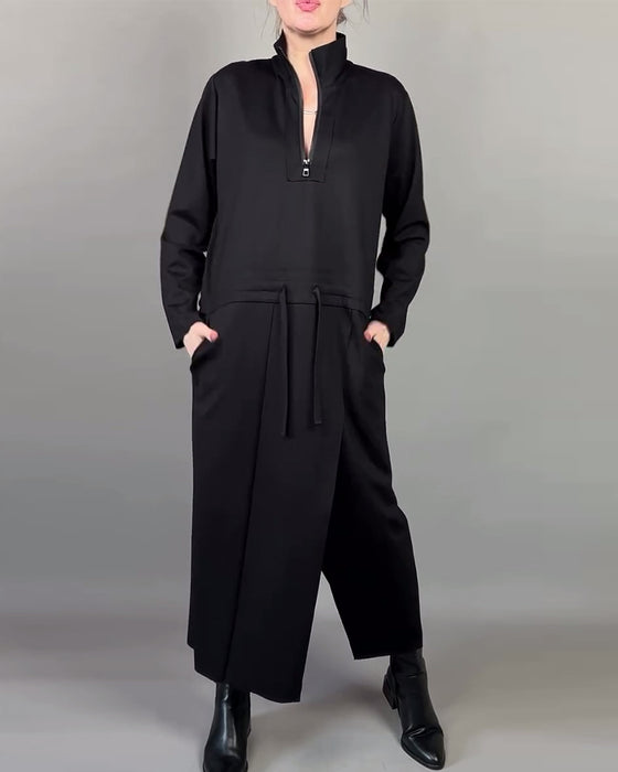 Zip-Collar Stylish Dress