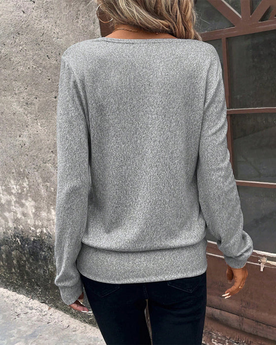 Solid color square neck patchwork top