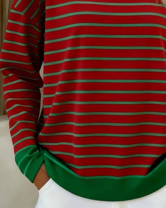 Vintage Striped Loose Versatile Top