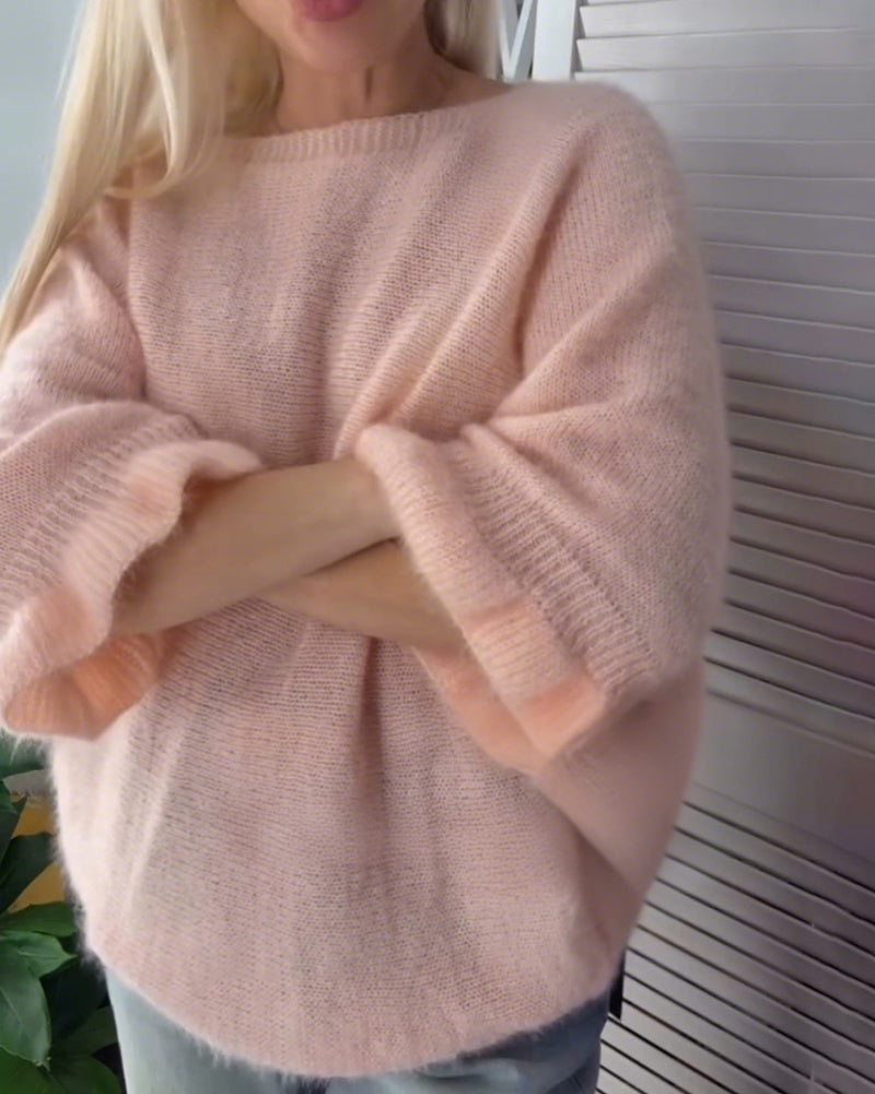 Flare Sleeve Cut Out Elegant Jumper