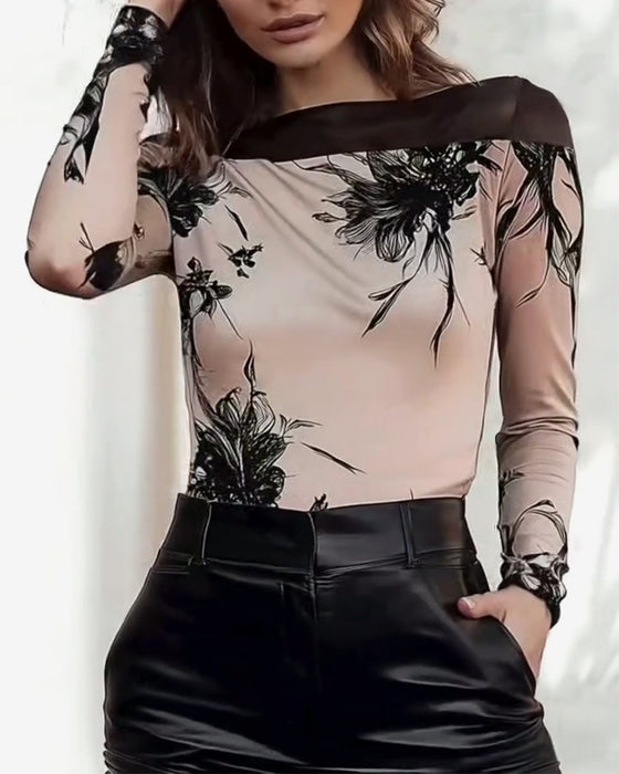 Elegant Printed Slim-Fit T-Shirt
