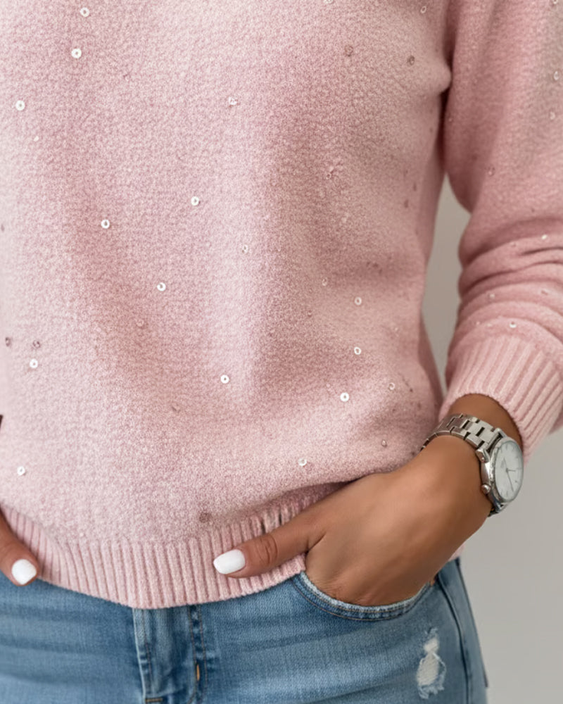 Pullover Slim Sequin Sweater