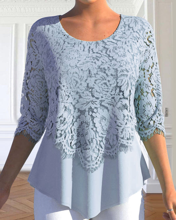 Round Neck Lace Blouse