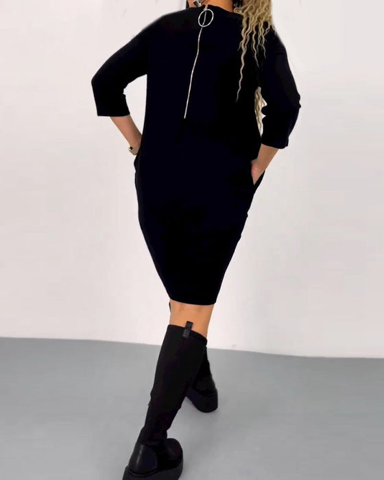 Floral Casual 3/4 Sleeve dress