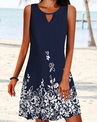 Floral print sleeveless dress