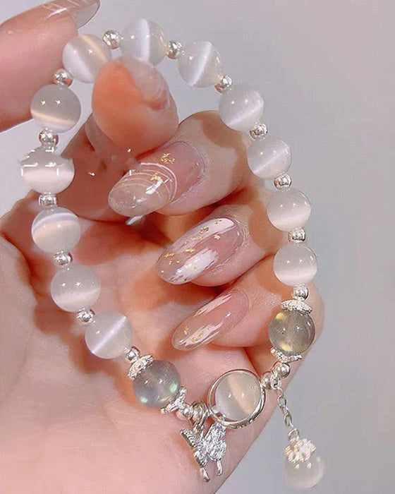 Imitation cat eye crystal butterfly bracelet