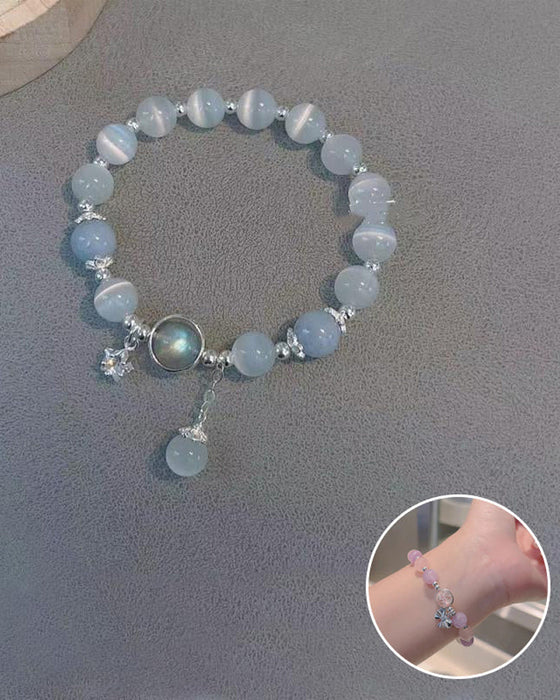 Imitation cat eye crystal butterfly bracelet