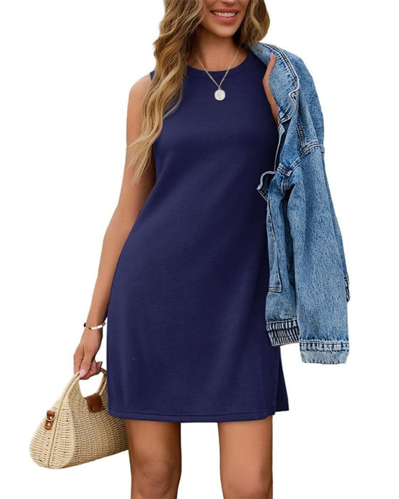 Sleeveless Slit Tank Dress