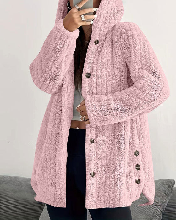 Solid Color Long Sleeve Coat