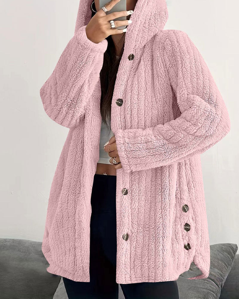 Solid Color Long Sleeve Coat