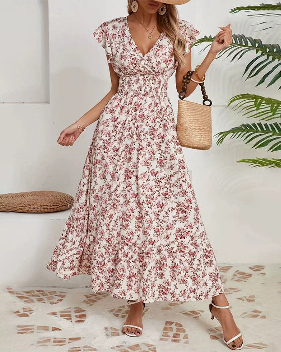 Floral Waist Tie Dress