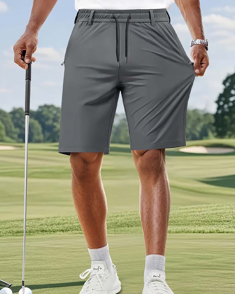 Elastic Waist Drawstring Men's Shorts