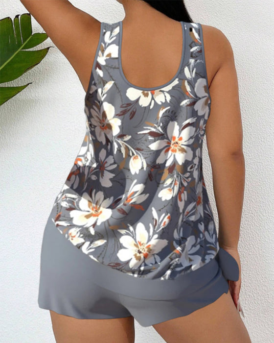 Versatile casual printed tankini