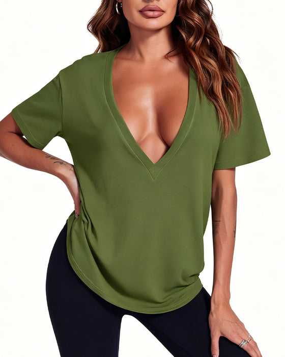 Women's Sexy Deep V-Neck T-Shirt