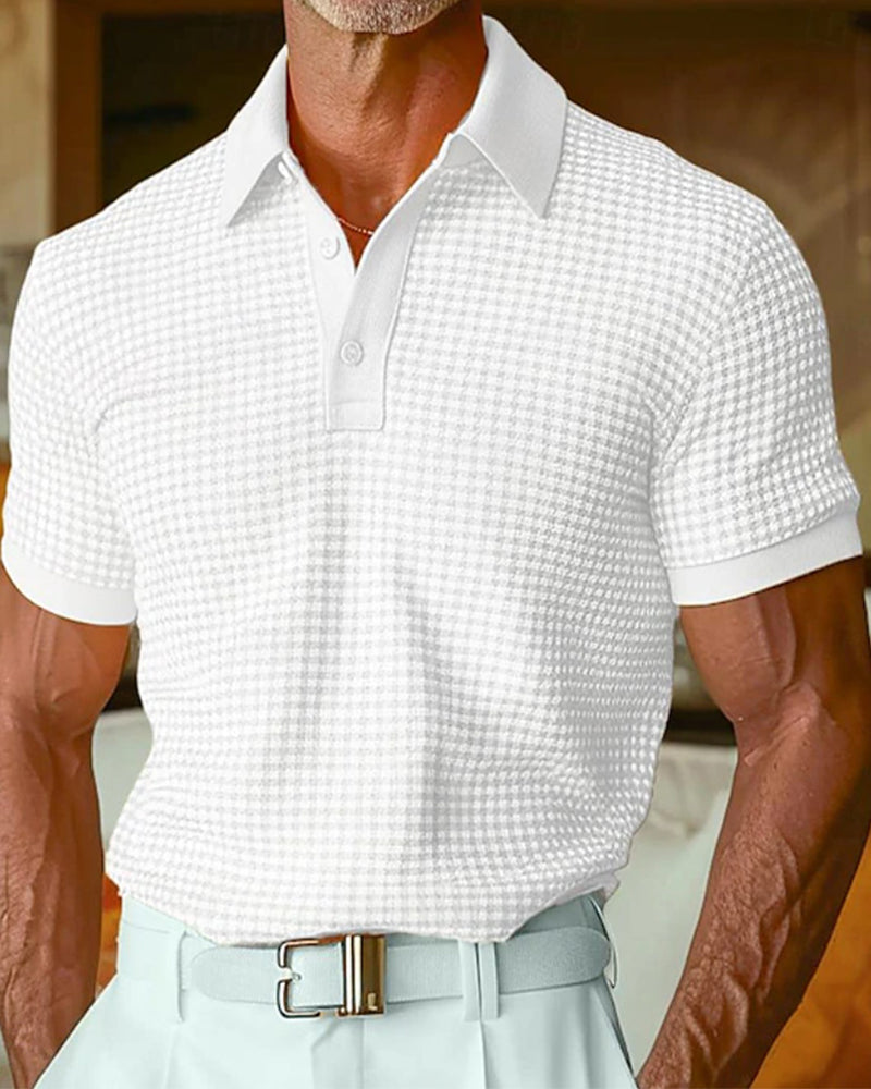 Lapel Button Short-Sleeve Polo T-Shirts