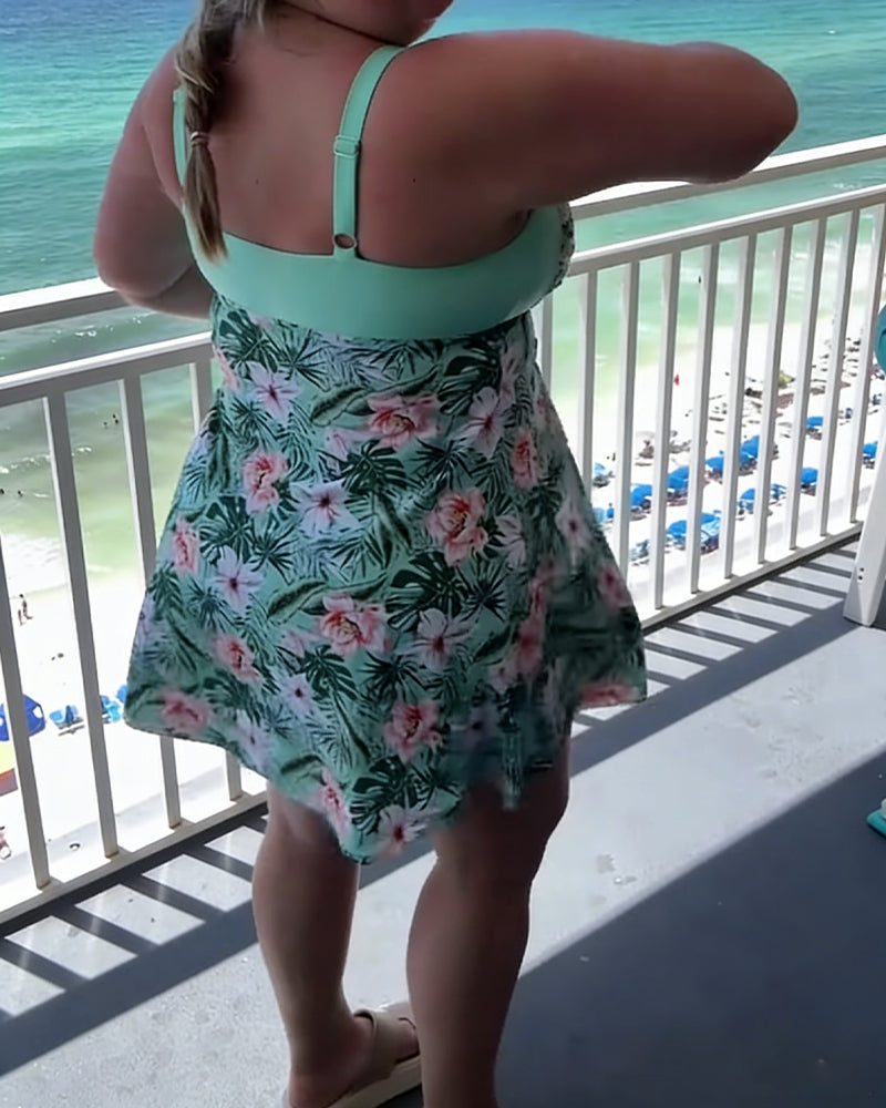 Casual Printed Two-Piece Swimsuit