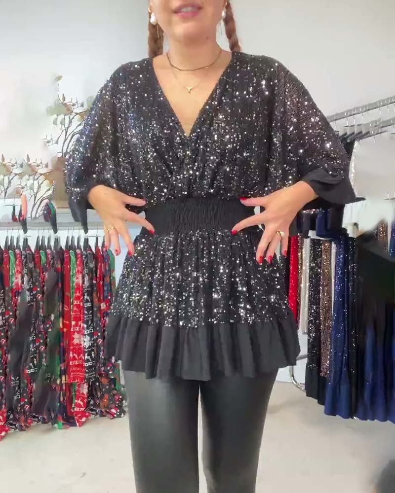 V-neck fashion slim blouse