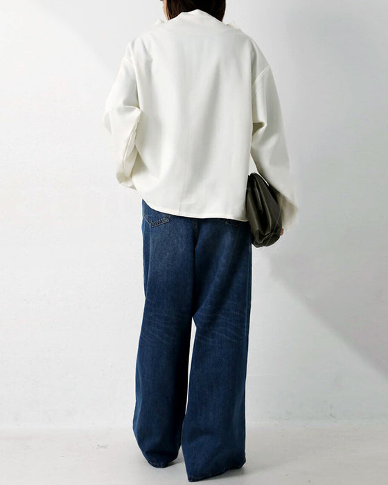 Loose casual long-sleeve blouse