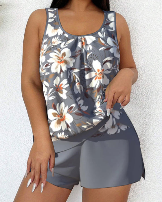 Versatile casual printed tankini