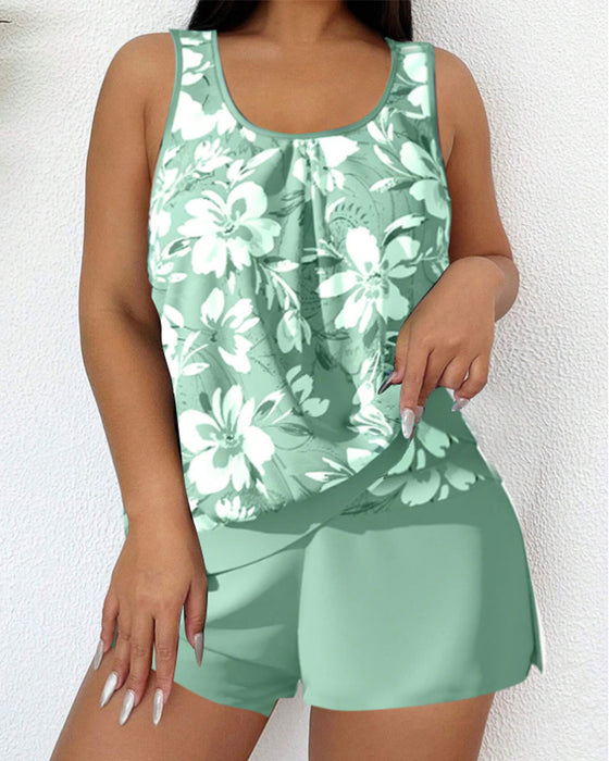 Versatile casual printed tankini