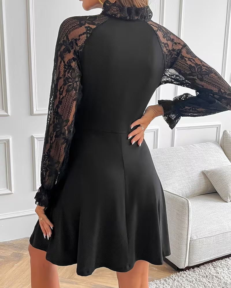 Lace Patchwork Elegant Slim Dress