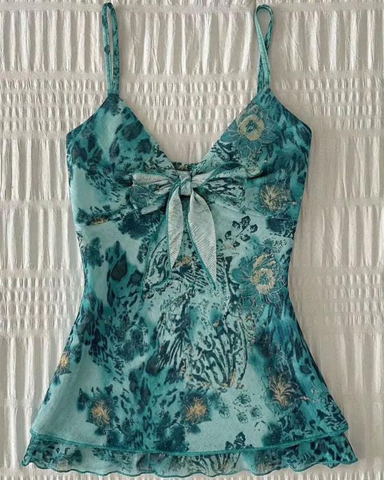 Leopard Bowknot Cami Top