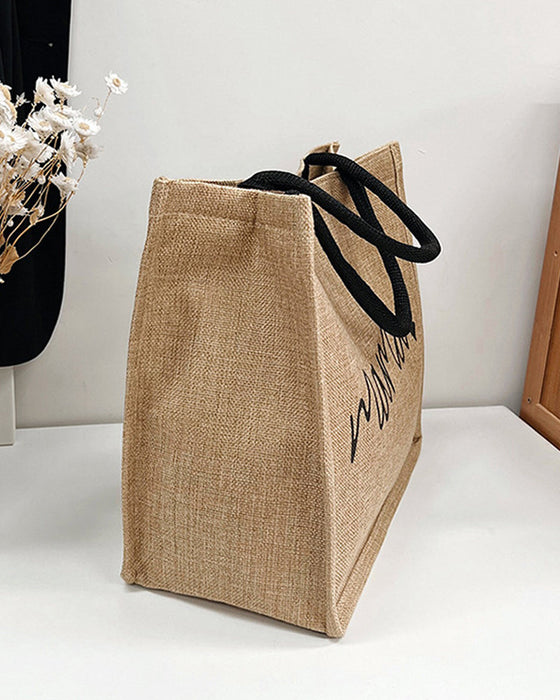 Portable Linen Large Capacity Shoulder Bag