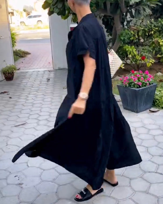 Elegant V Neck Short Sleeve Dress