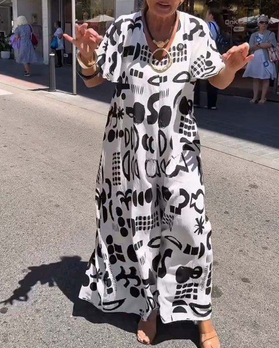 Abstract Graffiti Loose Jumpsuit