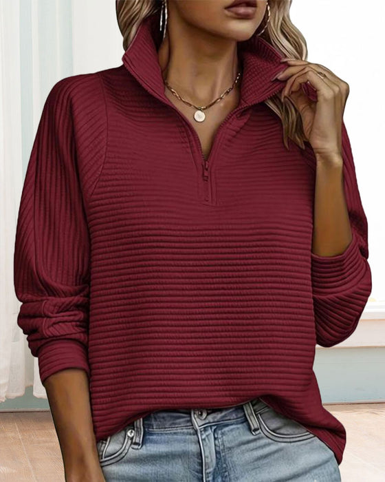 Solid Color Zip-up Hoodie