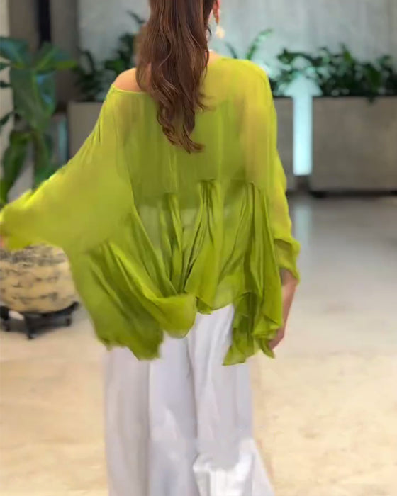 Temperament Solid Color Fashionable Blouse