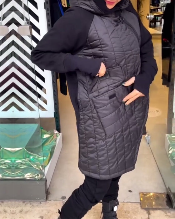 Casual pocket hooded coat