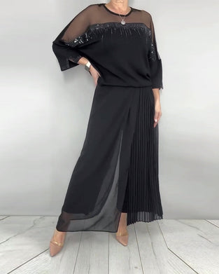 Mesh Splicing Loose Blouse