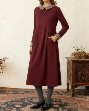 Plaid Patchwork Loose Dress