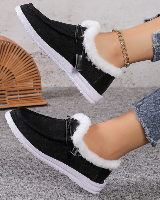 Solid color thick warm cotton shoes