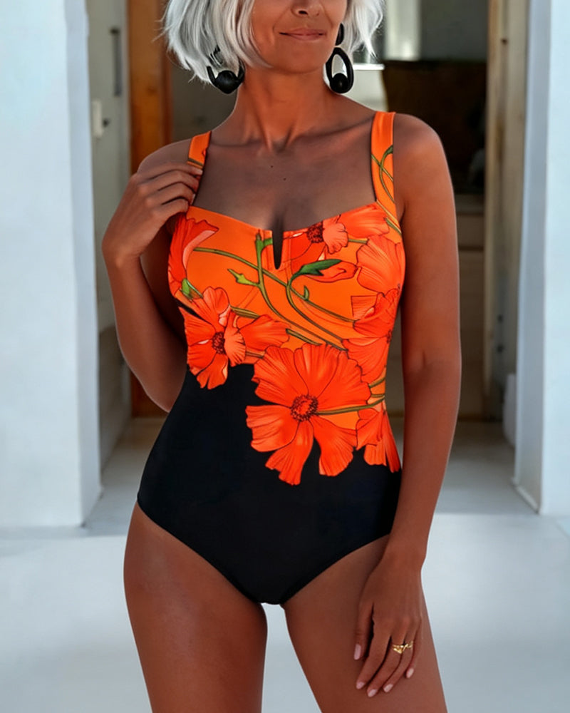 Vacation Square Collar One Piece