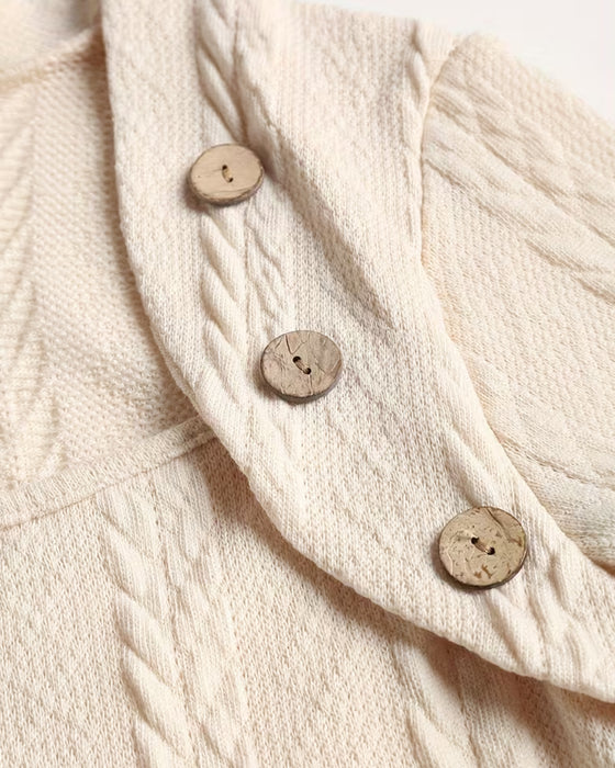Square Neck Faux Two-Layer Button Fitted Top