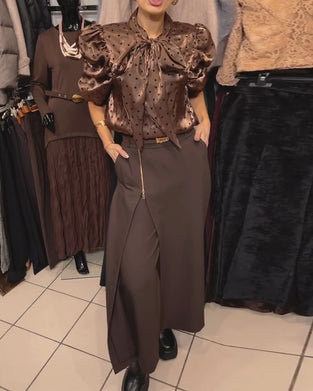 Stylish Zipper Design Casual Skirt Pants