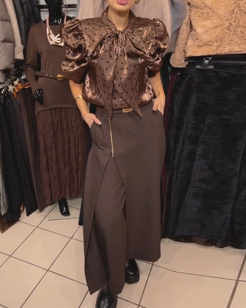 Stylish Zipper Design Casual Skirt Pants